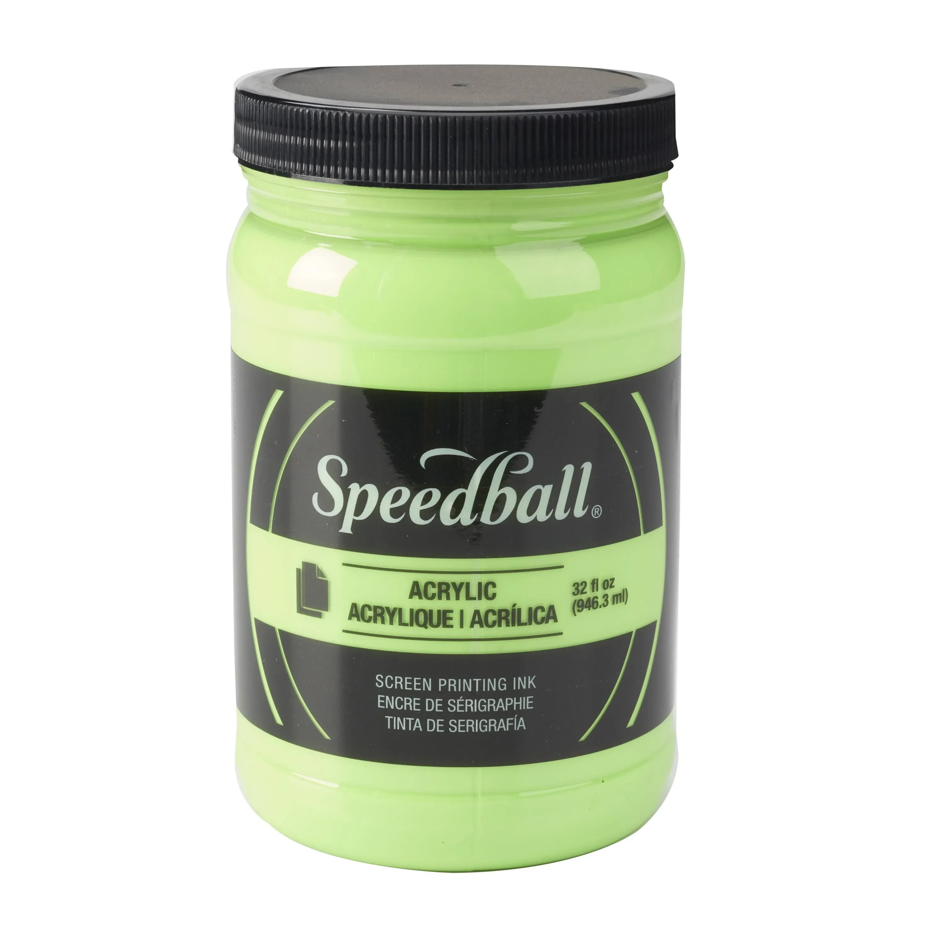 Speedball Acrylic Screen Printing Ink, 32-Ounce, Fluorescent Lime Green