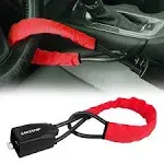 Steering Wheel Lock Seat Belt  Security Vehicle Seatbelt Lock for Most Cars Red