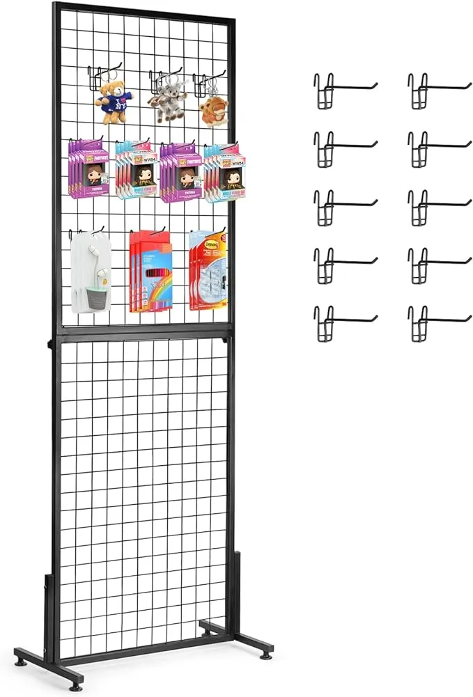 Cathyeen 6' x 2' Wire Grid Panel Wire Wall Grid Display Rack for Craft Shows with ...