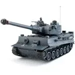 Rc Tanks,1:28 WW2 German Tiger Army Tank Toys for Boys,9 Channels Remote Control Vehicles with Sound and Light,RC Military Toys for Kids Boys Girls(Gray)