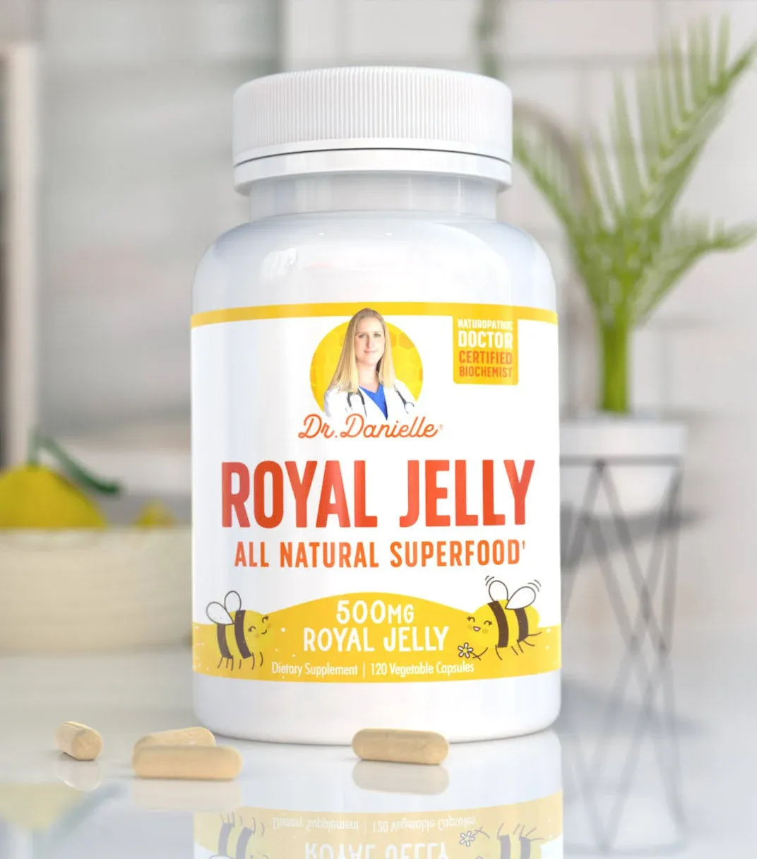 Royal Jelly by Dr. Danielle, Best Royal Jelly Supplement, 500mg 120 Capsules