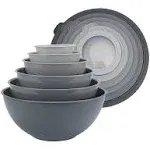 Cook with Color Mixing Bowls with TPR Lids 12 Piece Plastic Nesting Bowls Set includes 6 Prep Bowls and 6 Lids