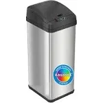 iTouchless 13 Gallon Touchless Sensor Trash Can with AbsorbX Odor Control System, Stainless Steel, Extra-Wide Lid Opening Kitchen Garbage Bin, Silver