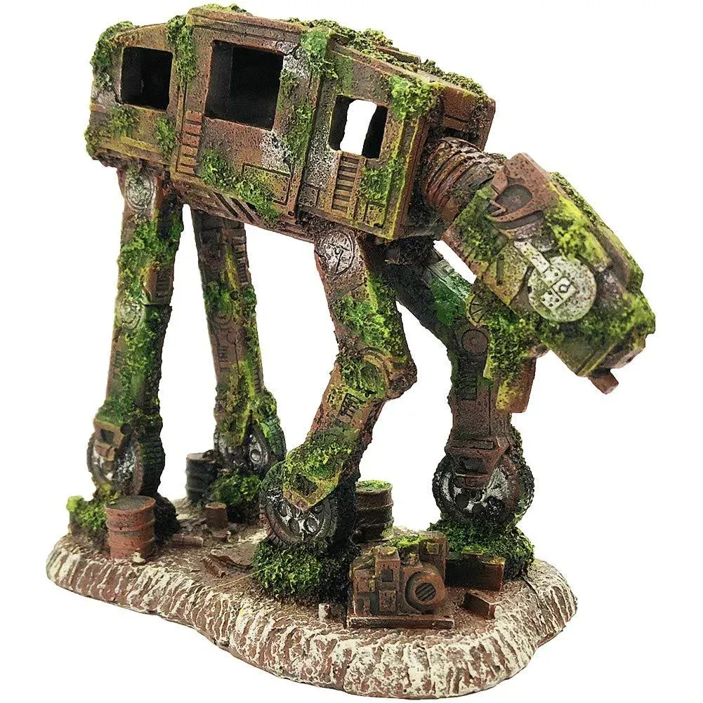 Aquarium at-at Imperial Walker Decor Fish Tank Resin Robot Tropical Ornament