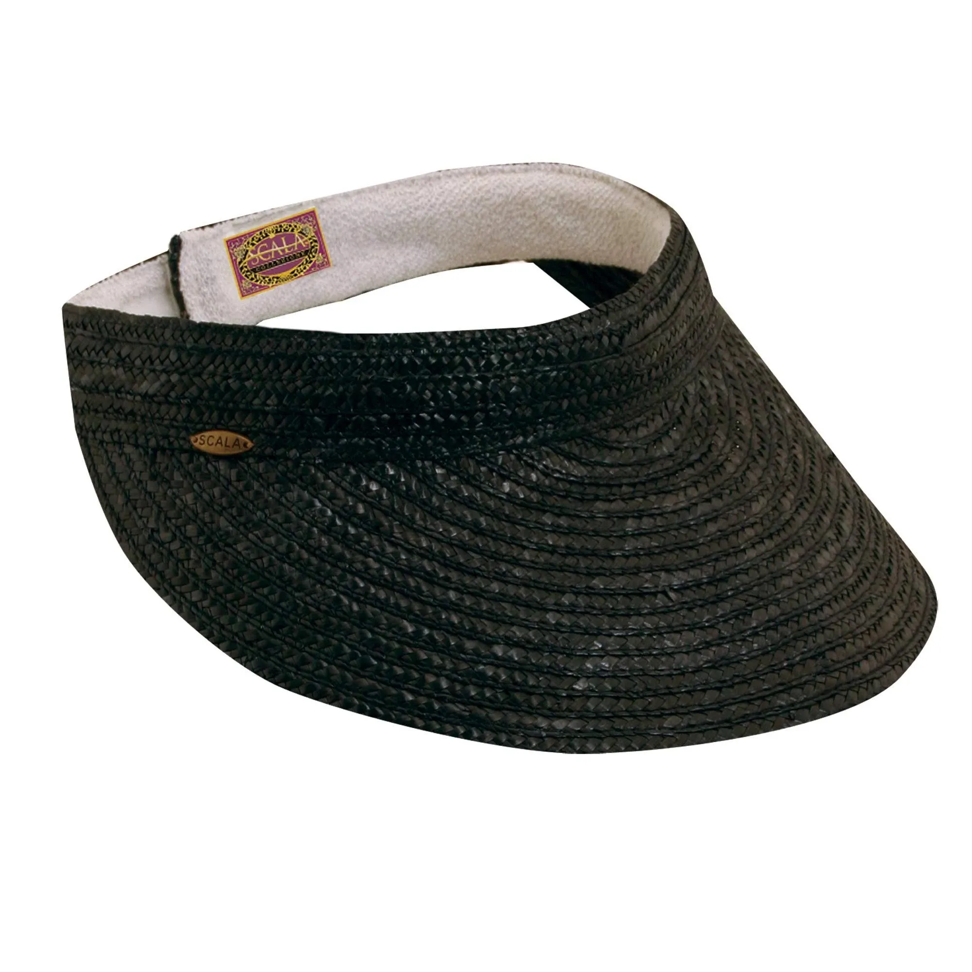 SCALA COLLECTION Women&#039;s woven Sewn Braid 75% Paper Sun Visor