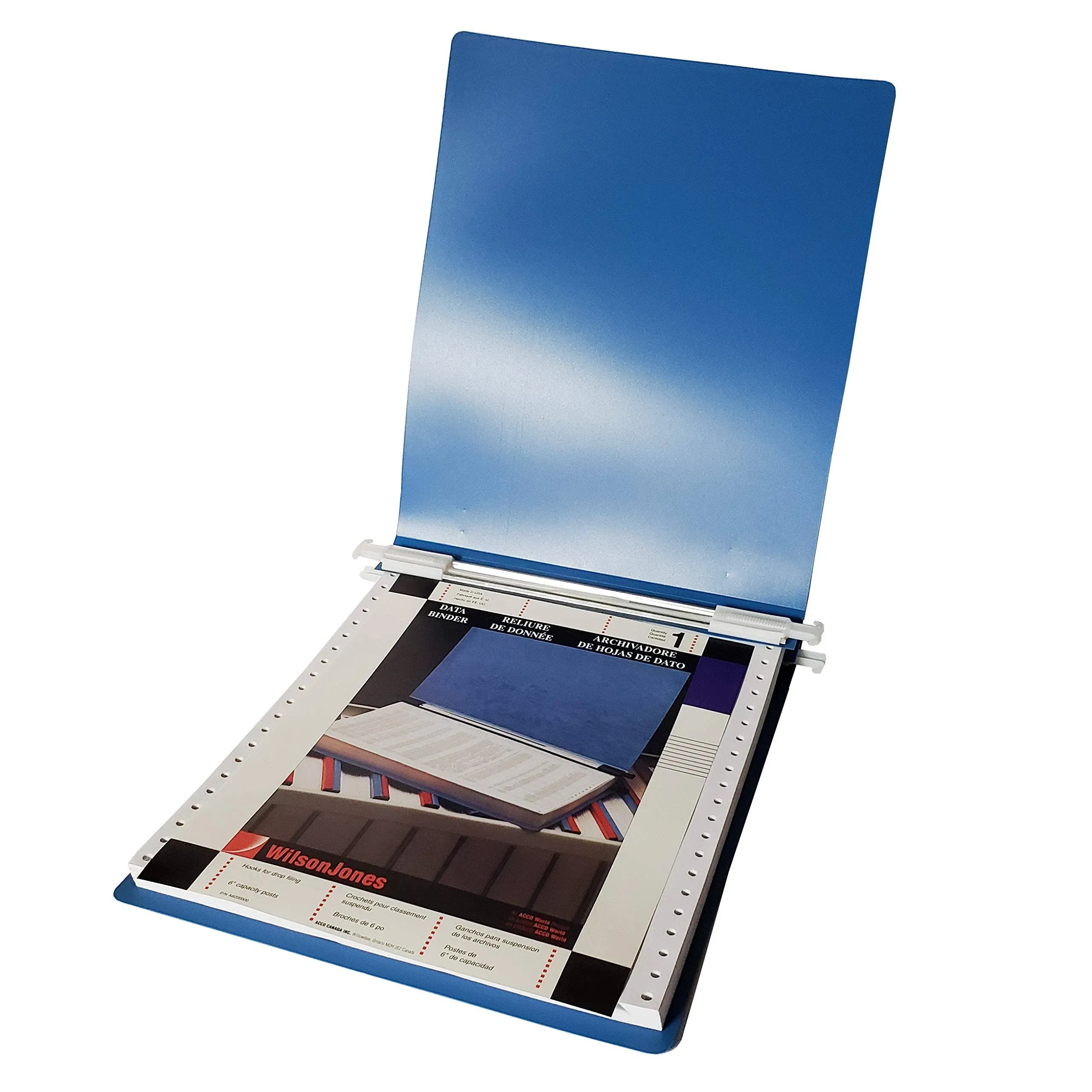 Wilson Jones 9.5" X 11" Hanging Data Binder, 6" Capacity - Blue