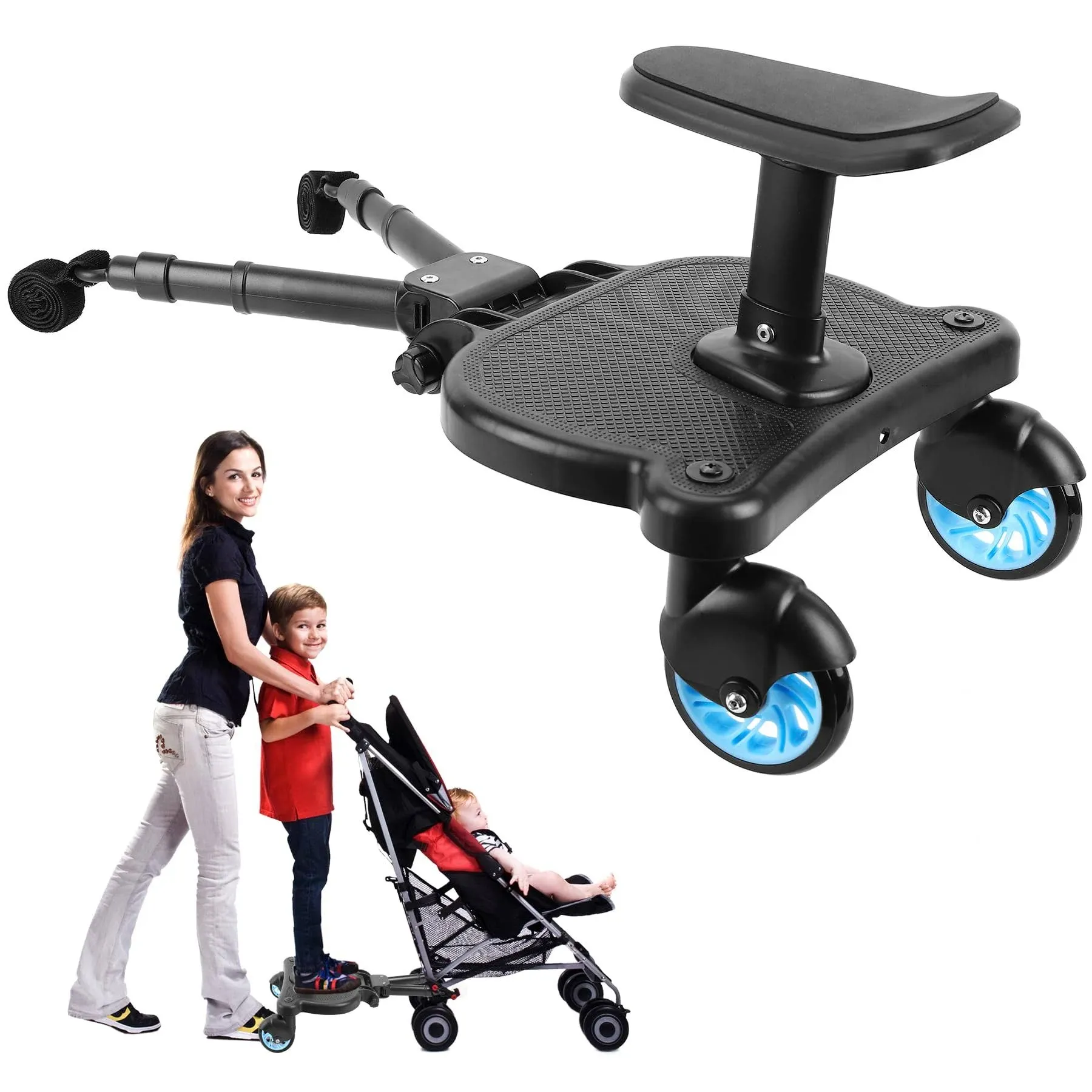 OmegaGym 2024 New-Universal Stroller Board Buggy Board with Detachable Seat, 2in1 Sit and Stand Stroller Glider Board for Most Strollers