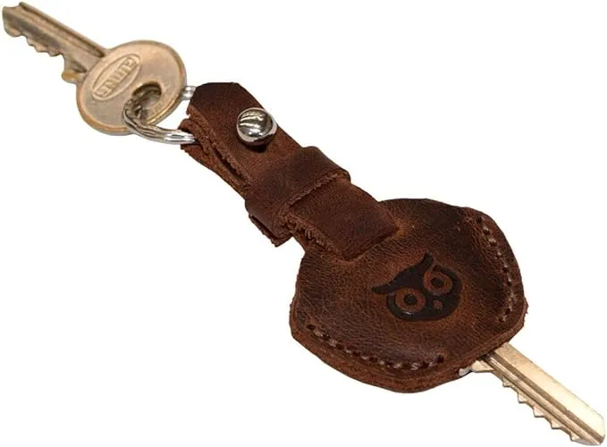 Hide & Drink, Leather Key Sleeve, Key Ring Holder, Vintage Cover, Stylish Accessories, Handmade