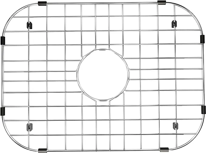 Sink Grid and Sink Rack Protectors, Stainless Steel 18-1/8" L x 13-3/8" Sink Grids for Bottom of Kitchen Sink Drain with Corner Radius, Stainless Steel