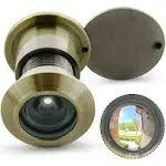 Earl Diamond - Solid Brass Door Viewer Peephole, 220-Degree Security Peephole with Heavy Duty Rotating Privacy Cover for 1-21/32" to 2-1/8" Doors for Home Office Hotel - Antique Bronze Finish