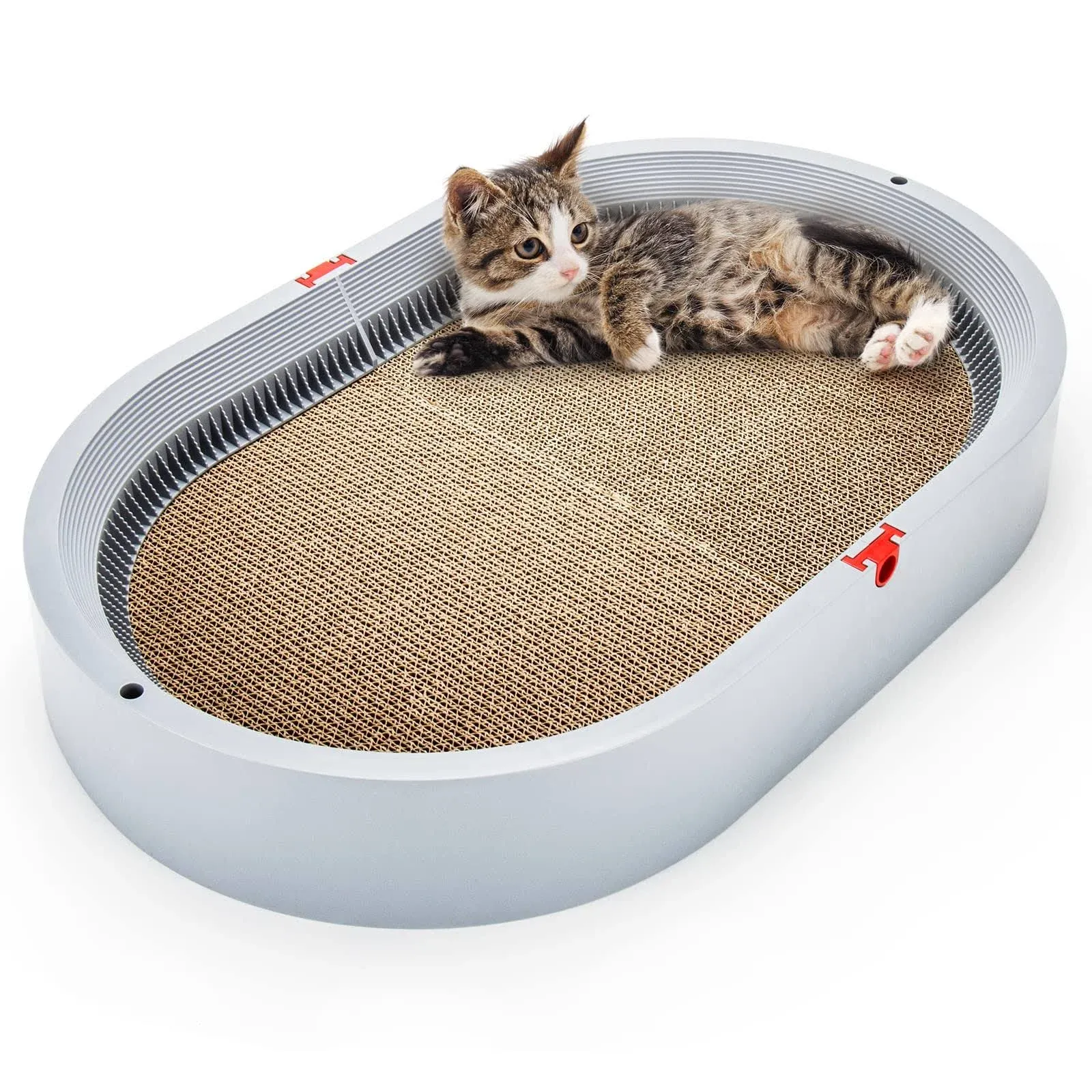 Extra Large 66 X 43 Cm Oval Cat Scratcher Bed - Cardboard Cat BedAbs Material H