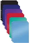 Better Office Products 3 Hole Punch Pocket Folders, Bulk Pack, Sturdy Plastic 2 Pocket Folders, Assorted Primary Colors, Letter size, with Business