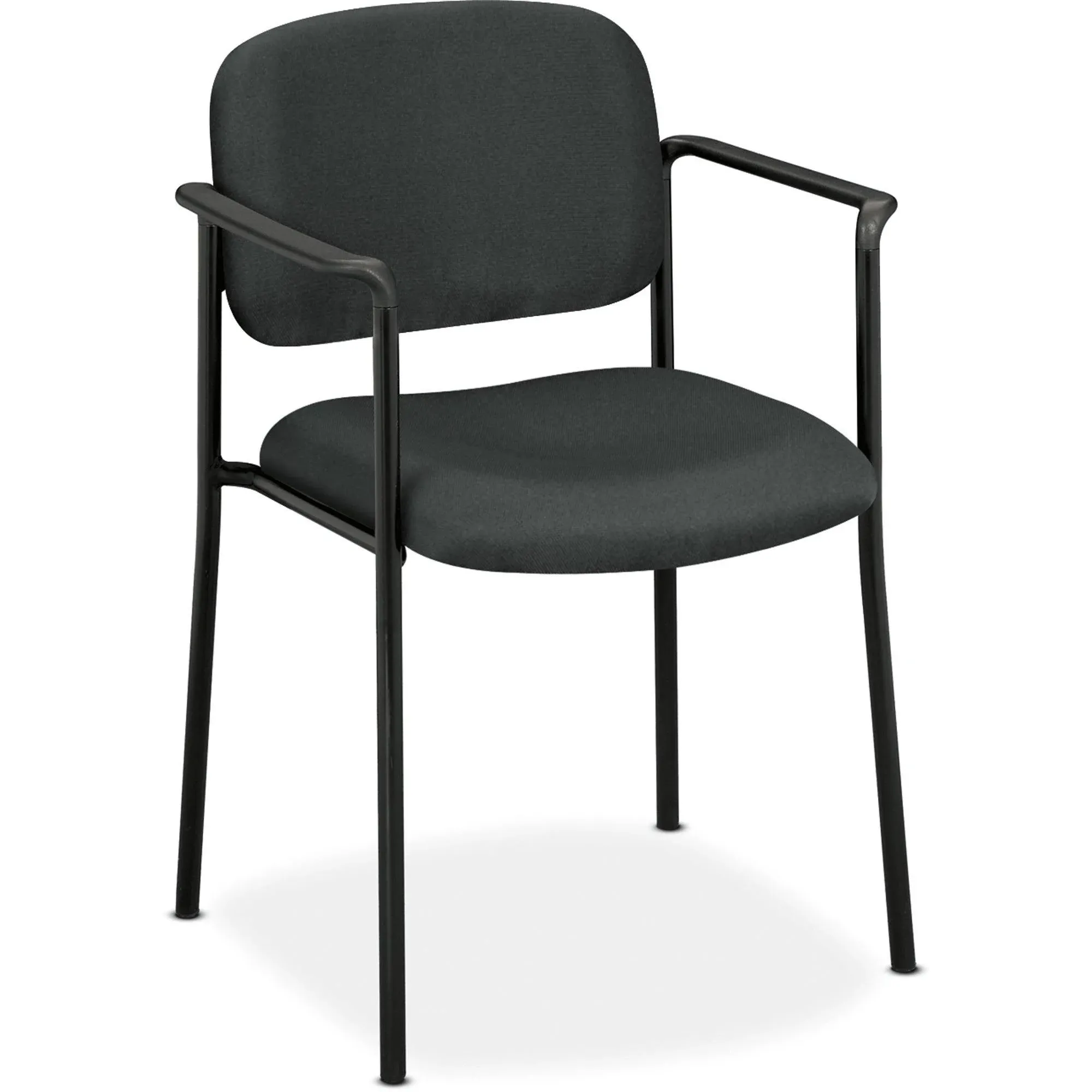 HON VL616 Stacking Guest Chair with Arms, Supports Up to 250 lb, Charcoal Seat/Back, Black Base