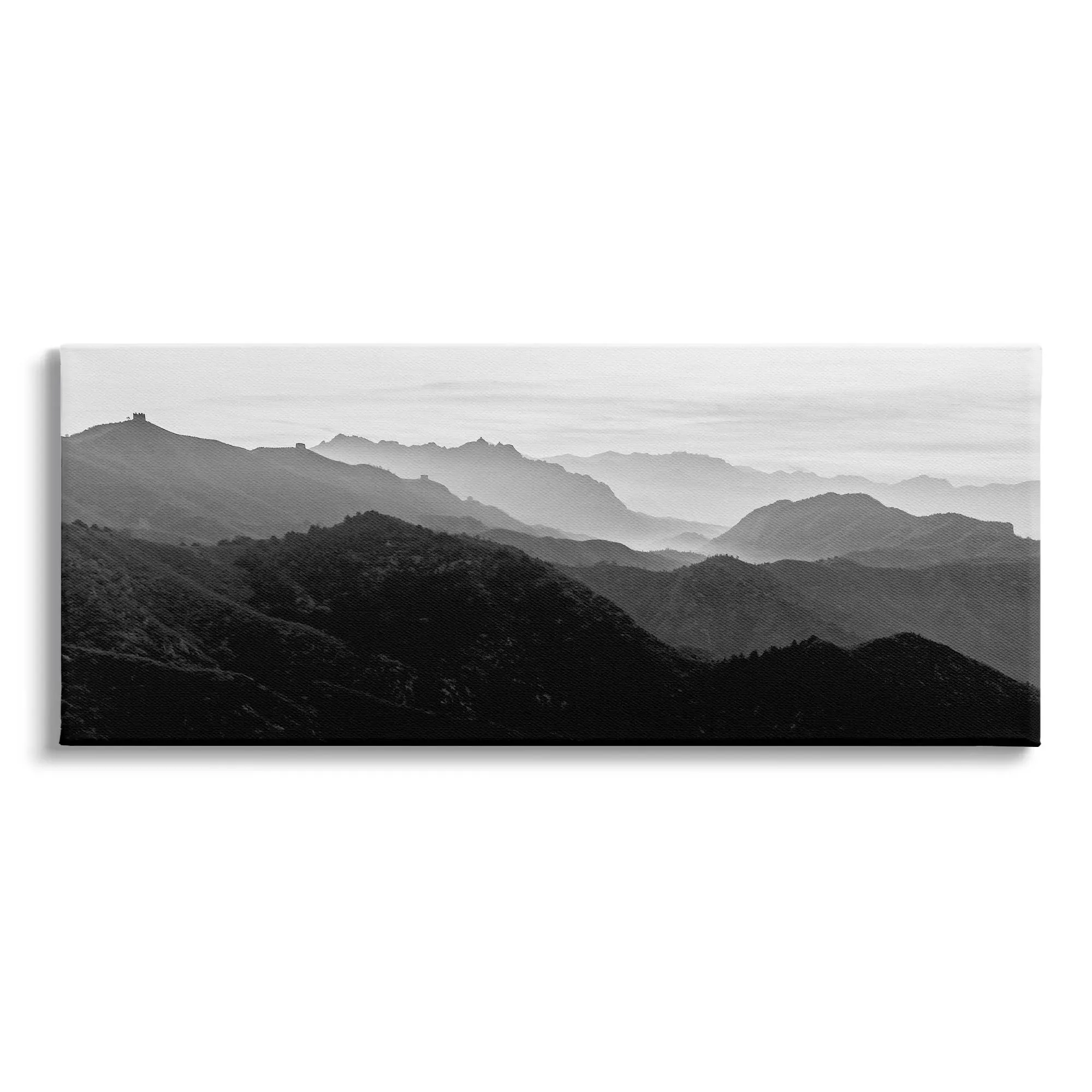 Stupell Industries Misty Sky Open Mountain Landscape Black White Photography, Designed by Danita Delimont Canvas Wall Art, 30x13