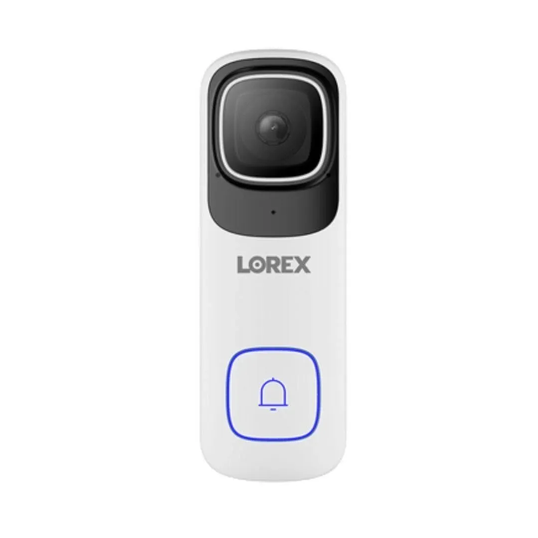 Lorex 4K Wired Video Doorbell with Motion-Activated Nightlight, and 32GB MicroSD Card (White)