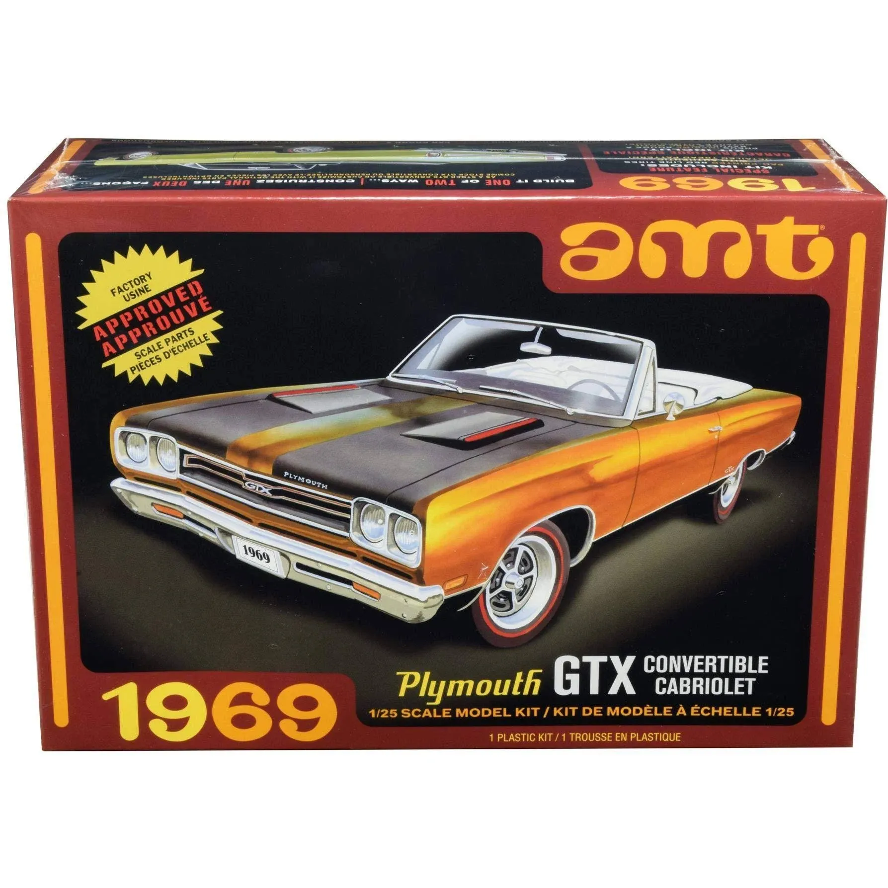 Skill 2 Model Kit 1969 Plymouth GTX Convertible 1/25 Scale Model by AMT