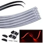 Muzata 20Pack 3.3ft/1m Flexible Black LED Channel with Milky White LED Cover Lens Bendable Aluminum Profile Housing Track for Strip Tape Light