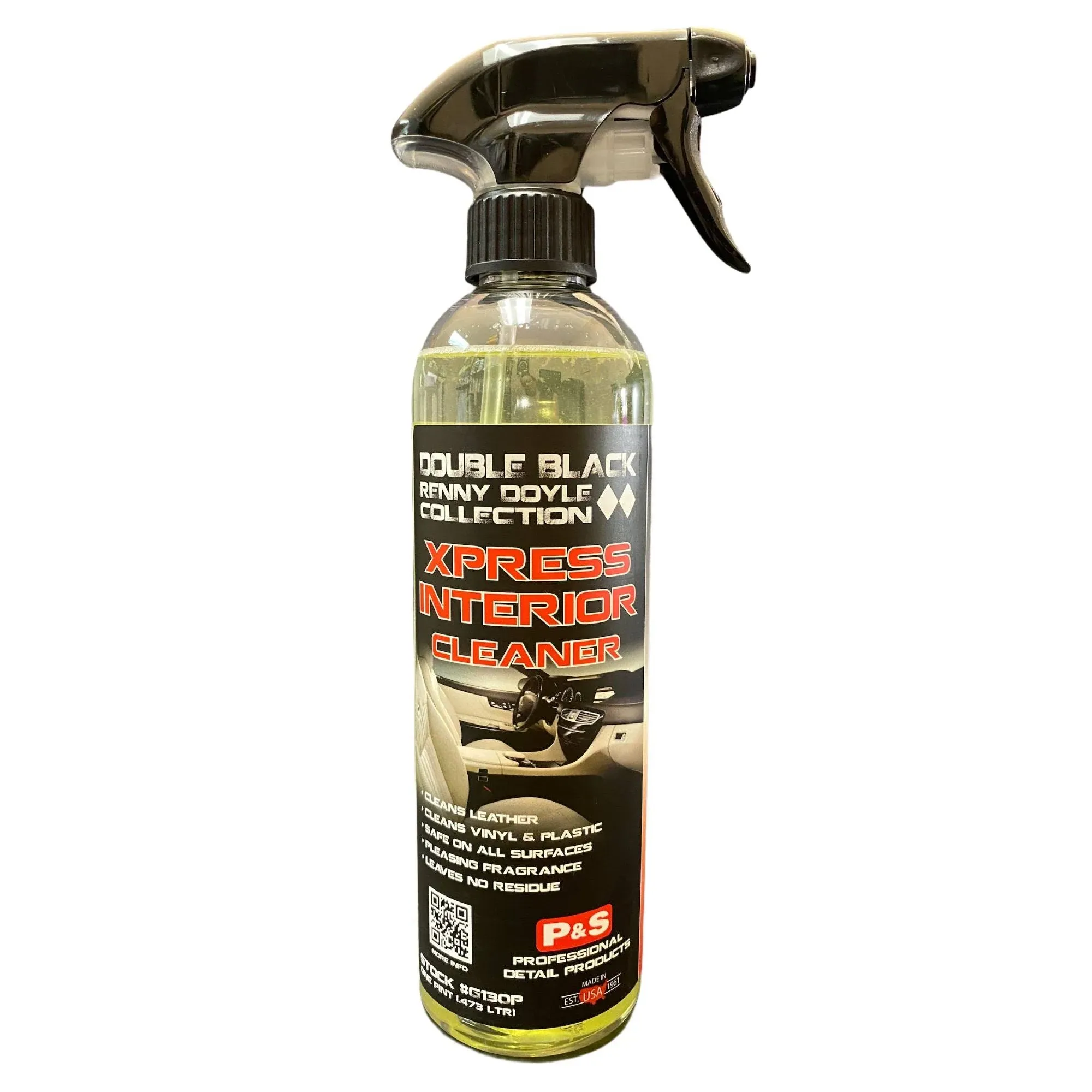 P&S Professional Detail Products - Xpress Interior Cleaner - Perfect for Safely Removing Traffic Marks, Dirt, Grease, and Oil; Works on Leather, Vinyl, and Plastic; Fresh Scent (1 Pint)