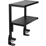 Clamp-on 13 inch Above or Below Desk 2-Tier Shelving Unit for Table Accessories