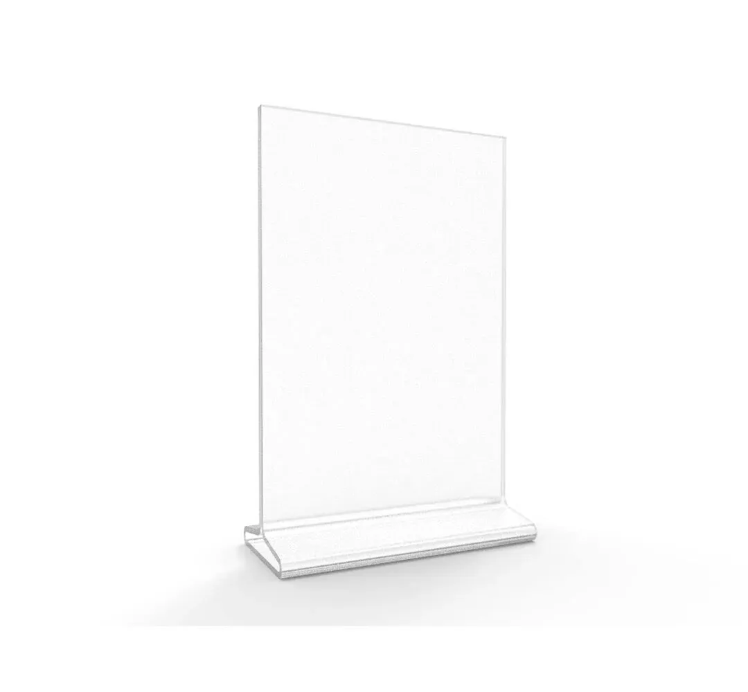 5.5 x 8.5 Acrylic Sign Holder for Tabletops, Top Insert, T-Style - Clear 19068