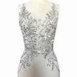 Sew on Sequin Crystal Rhinestones Beaded Clothes Appliques and Back Patches for Sewing Clothes Wedding Bridal Dress Decorative