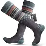 OutdoorMaster Merino Wool Ski Socks, Grey / M (2-Pair Pack)