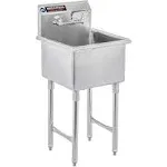 DuraSteel Stainless Steel Prep & Utility Sink - 1 Compartment Commercial Kitchen Sink - NSF Certified - 18" x 18" Inner Tub Size