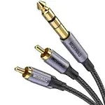 MOSWAG 1/4 inch TRS to Dual RCA Audio Cable,Gold Plated Copper Shell Heavy Duty 6.35mm 1/4 inch Male TRS to 2 RCA Male Stereo Audio Y Splitter Cable