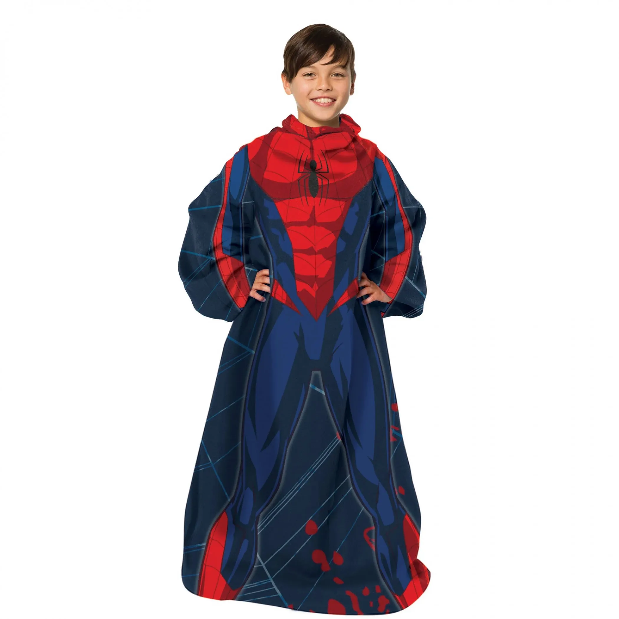 Spider-Man Costume Throw Youth Blanket with Sleeves