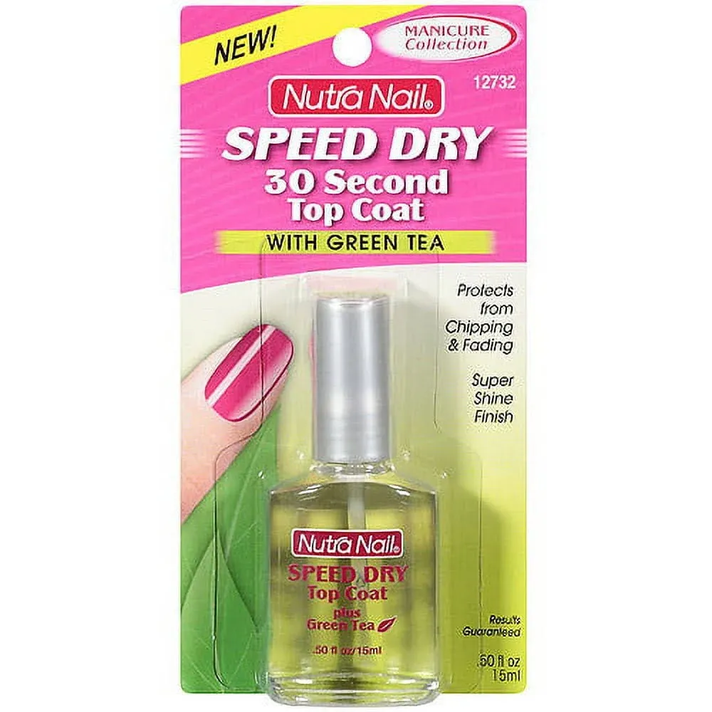 Nutra Nail Top Coat, 30 Second, Speed Dry, with Green Tea Antioxidants - 0.5 fl oz