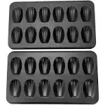 YumAssist 2 Pack Nonstick Madeleine Pan, 12-Cup Heavy Duty Shell Shape Baking Cake Mold Pan.