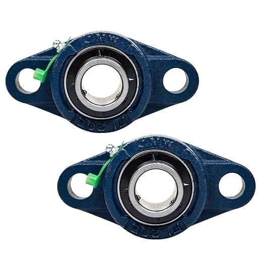 Jeremywell UCFL205-16 Pillow Block Bearing (2 Pack), 1 inch Bore, 2-Bolt Flange Mounted, Solid Base, Self-Alignment
