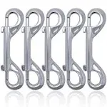 Double Ended Bolt Snaps Hook Trigger Clips Chain Metal Clips Sliver 4.7 Inch 5pcs