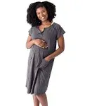 Kindred Bravely Universal Labor & Delivery Gown | Grey Heather - 1X/2X