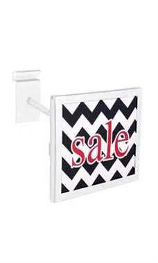 SSWBasics Rectangular White Faceout Sign Holder for Wire Grid - Holds 7"W x 5 ½"H Signs