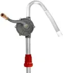 QWORK Aluminum Drum Rotary Hand Pump, Barrel Pump Hand Crank Oil Gas, 55 Gal