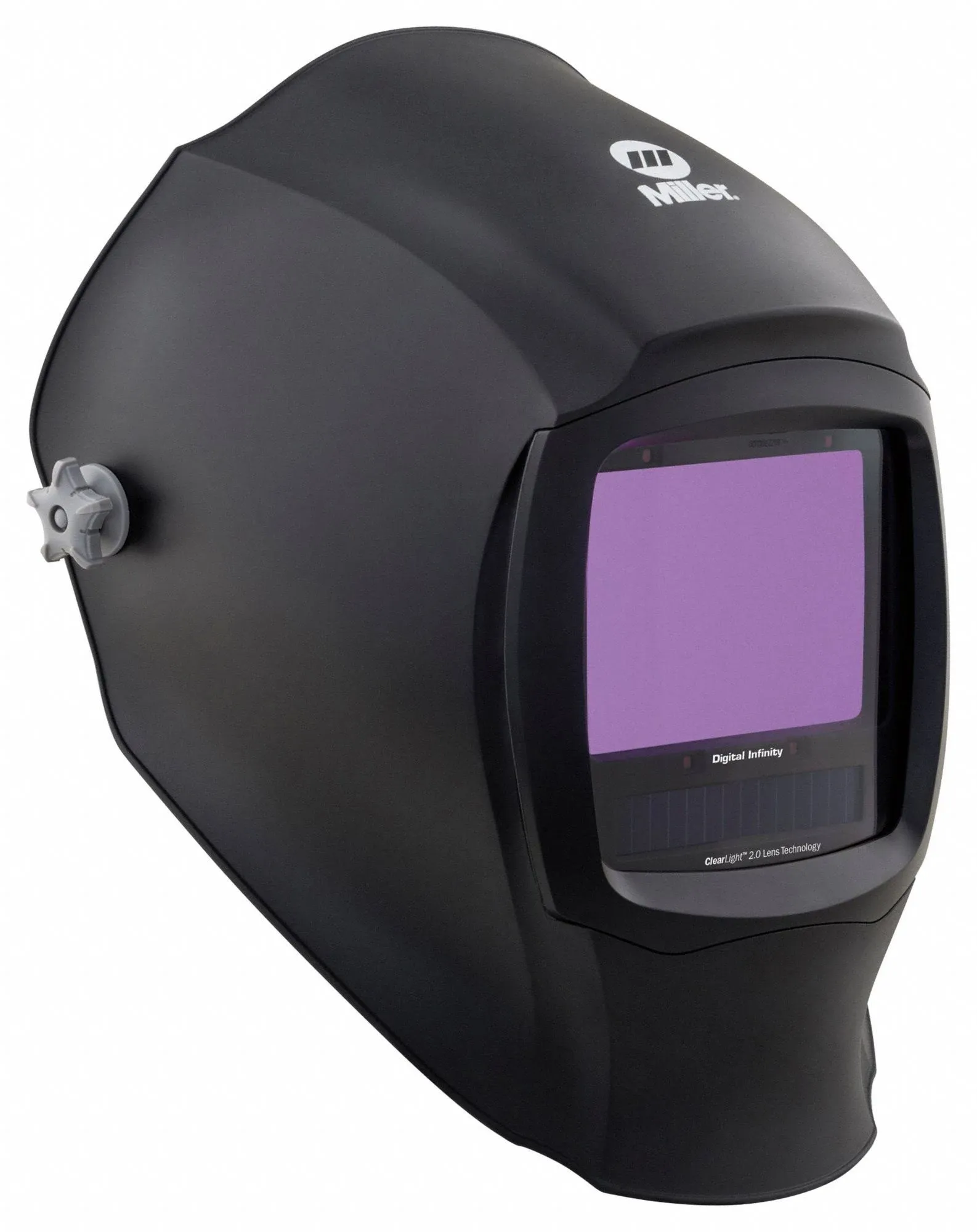 Miller 289714 Digital Infinity Welding Helmet (Black) - Auto-Darkening Welding Helmet with Clearlight 2.0 Technology - Welding Hood Protects Eyes, Neck, & Face - Welding Mask with 13.4 sq. in. View