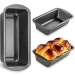 HONGBAKE 3 Pack Bread Pan for Baking Loaf Pan Set, 8.5 x 4.5 Inches Loaf Pan with Wide Grips Nonstick Bread Tin 3 Pack, 1lb Perfect for Homemade