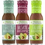 Primal Kitchen Avocado Oil 3 Pack Vinaigrette Dressing & Marinade (Greek, Balsamic, Italian, 3 Count)