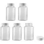 uxcell Plastic Lab Chemical Reagent Bottle 200ml/6.8oz Wide Mouth Sample Sealing Liquid Storage Container 5pcs