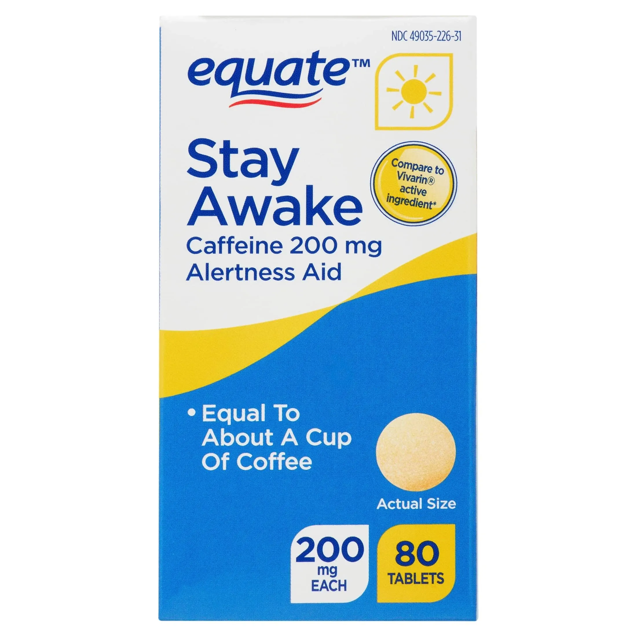 Equate Stay Awake, 200 mg, Tablets - 80 tablets