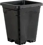 Active Aqua 6&quot; x 6&quot; Square Black Pot, 8&quot; Tall, Case of 50