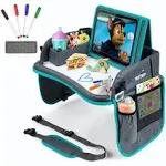 Kids Travel Tray with Dry Erase Board, Car Seat Tray for Food &amp; Play Activity...