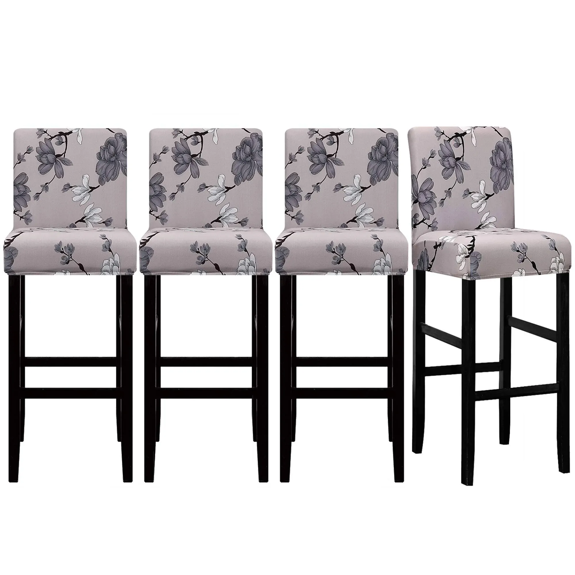 Lellen Jacquard Bar Chair Stool Cover - 4 Pack Stretch Chair Slipcover Pattern for Short Swivel Dining Chair-Counter Height Side Chairs (125844)