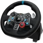 Logitech G920 Driving Force Racing Wheel and Floor Pedals, Real Force Feedback, Stainless Steel Paddle Shifters, Leather Steering Wheel Cover for Xbox Series X|S, Xbox One, PC, Mac - Black