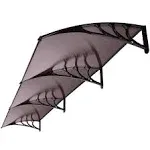 VIVOHOME Polycarbonate Window Door Awning Canopy Brown with Black Bracket 40 Inch x 120 Inch