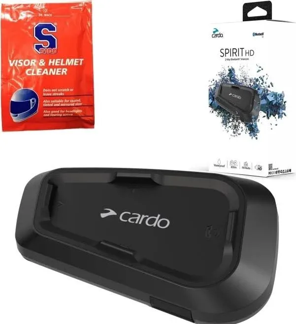 Cardo Systems Spirit HD Motorcycle Bluetooth Communication Headset - Black, Dual Pack