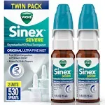 Vicks Sinex Nasal Decongestant, Severe, Original, Ultra Fine Mist, Twin Pack - 2 ...