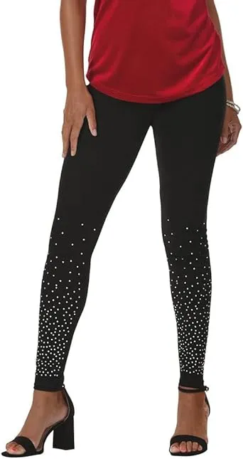 K. Jordan Womens Rhinestone Legging Available in Plus Size