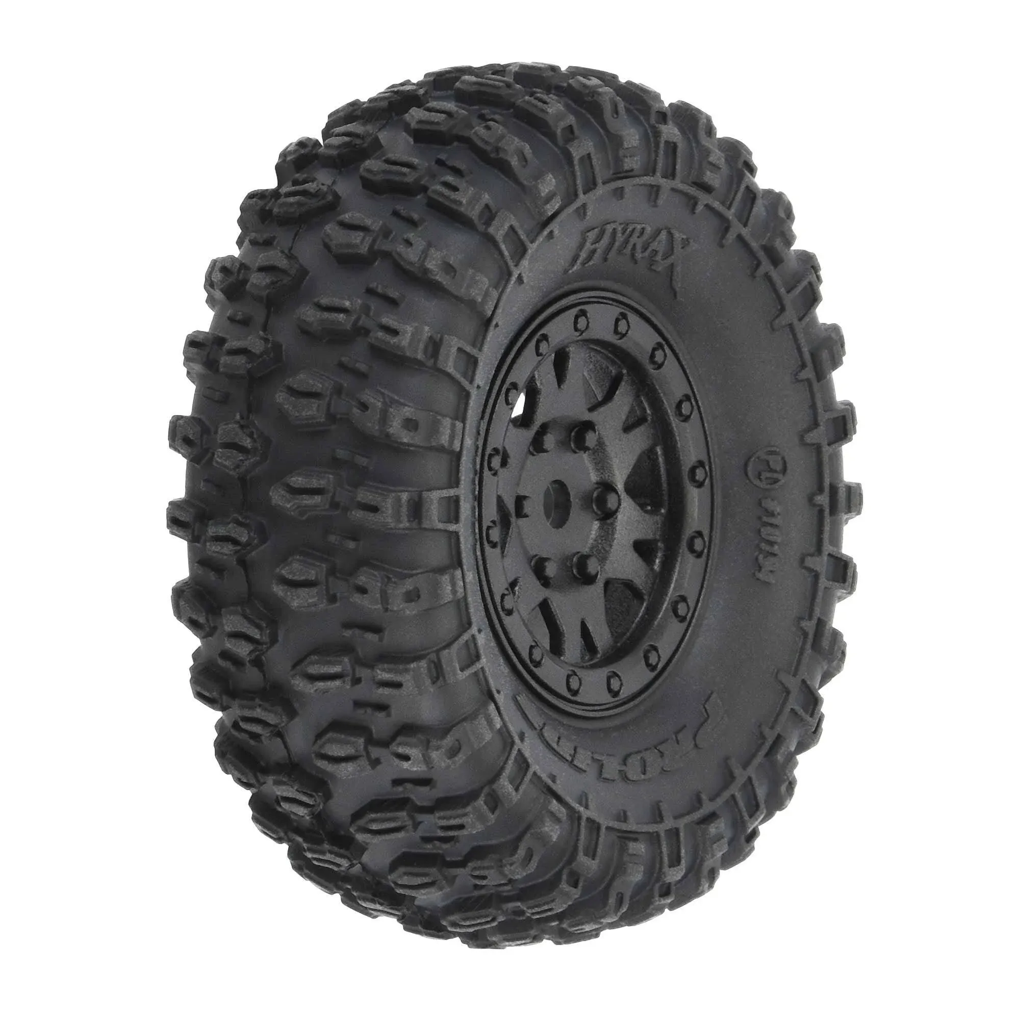 Pro-Line Racing Hyrax 1.0&#034; Tires Mounted on Impulse Bead-Loc 7mm Wheel #10194-10